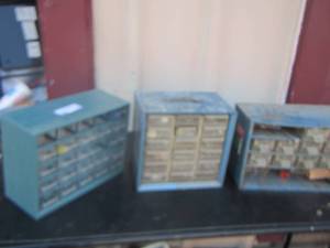 lot 135 image: 3 small screw and nail organizers