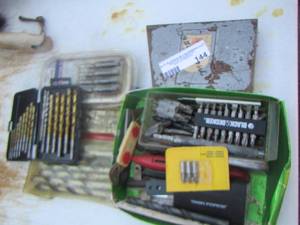 lot 144 image: lot of drill bits- ignition wrenches and more