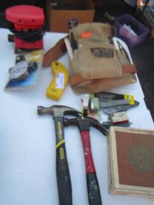 lot 147 image: tool lot includes shop source orbital sander, hammers, drill pump nip and more