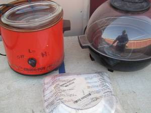 lot 161 image: rival crock pot slow cooker, popcorn maker, kitchen scale