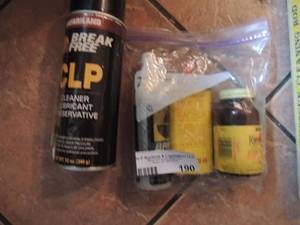 lot 190 image: GUN CLEANING LUBRICANT, HOPP POWDER SOLVENT  PLUS