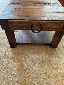 lot 9 image: standard size square western coffee table side table