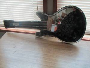 lot 110 image: STAIN GLASS GUITAR WALL DCOR 29X12