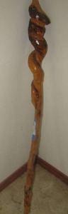 lot 111 image: 42 INCH TALL WOODEN WALKING STICK