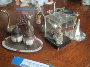 lot 112 image: MINI BRASS DCOR, MINI TURN TABLE AND MORE