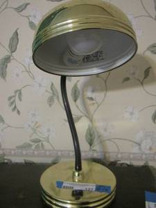 lot 127 image: small gold side table lamps qty 2