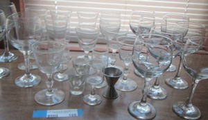 lot 196 image: various size of wine glasses