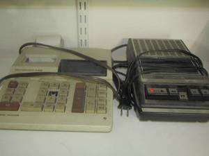 lot 343 image: Texas instrument electric calculator, Panasonic tape recorder and player
