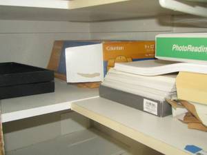 lot 345 image: various lot of paper, sheet protectors, yellow envelopes