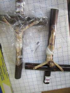 lot 13 image: Hand made Jesus crosses wooden approx. 9 long