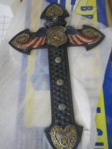 lot 31 image: POLICE CROSSES  qty 2 approx 8 to 10 in long