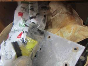lot 39 image: large can of misc.. Tools  BRACKETS