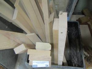 lot 54 image: crate of cut pieces of wood