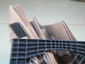 lot 57 image: crate of paper bags