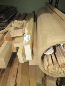 lot 63 image: cut wood pieces, long wood sticks