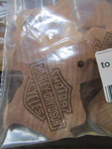 lot 82 image: Texas shape Harley Davidson wood shapes