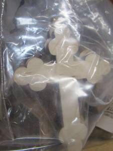 lot 90 image: heart crosses and star wood pieces