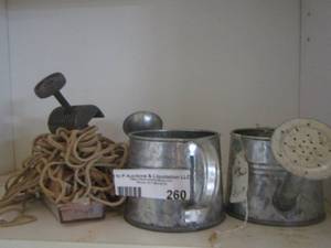 lot 260 image: Aluminum watering cans