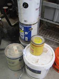 lot 286 image: gallon cans of paints  PARTIAL CONTAINORS