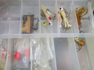lot 287 image: fishing lures  and a empty tackle box