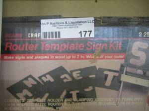 lot 177 image: ROUTER TEMPLATE SIGN KIT