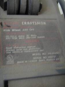lot 167 image: craftsman wide wheel sander