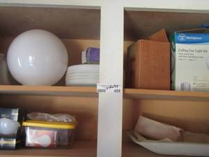 lot 459 image: light bulbs- light covers-