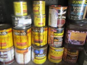 lot 407 image: various used cans of stain