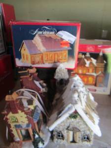 lot 488 image: LIGHTED CHRISTMAS VILLAGE HOUSES