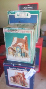 lot 487 image: various Christmas holiday village houses