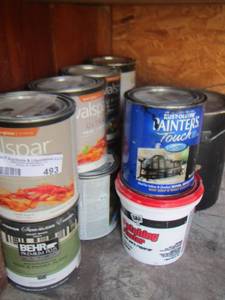 lot 493 image: used buckets of paint