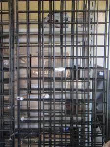 lot 544 image: BLACK MESH display shelving good for hanging items  CRAFT FAIRS FLEA MARKETS