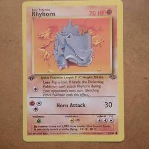 lot 7 image: 1st Edition Pokemon Rhyhorn 6164 Common NMM