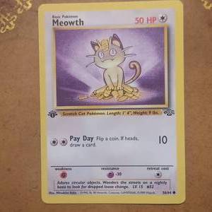 lot 15 image: 1st Edition Pokemon Meowth 5664 Common NMM