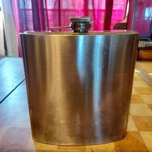 lot 81 image: Very large stainless steel flask