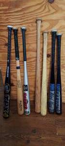 lot 91 image: (7) Little League baseball bats with bag