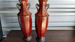lot 105 image: Metal decorative vases