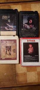 lot 109 image: Lot of 4 Vintage 8 track tapes Waylon, Cash and Eddie Rabbit