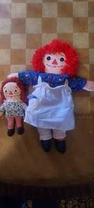 lot 123 image: Pair of Vintage Raggedy Ann dolls