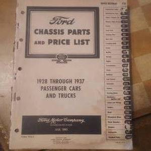 lot 163 image: Vintage Ford Chassis parts and price list 1928-1937  missing front cover