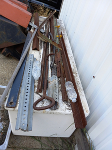 lot 527 image: Long storage box plus contents