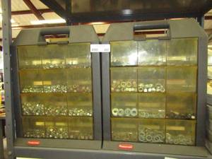 lot 247 image: Hardware storage drawers with hardware