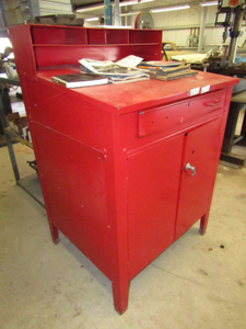 lot 244 image: Commercial utility desk plus contents as shown