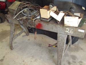 lot 239 image: Cut off saw metal stand (stand only) and contents as shown