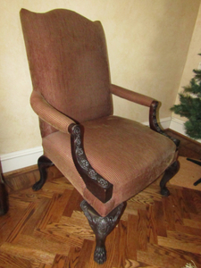 lot 369 image: Vintage Bernhardt claw foot occasional chair (Matches lot 372)