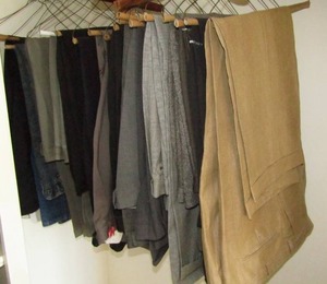 lot 407 image: Assorted name brand mens dress slacks including Savane, Wrangler, and more