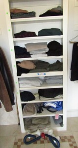 lot 409 image: Contents of shelves including mens dress sweaters, Pendleton, Harbor Club, John Ashford and more
