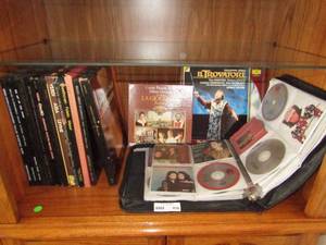 lot 416 image: Opera LP records, CDs, and a rare Il Trovatore video laser disc