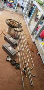 lot 32 image: Lot of Misc Electrical Supplies.  Ridgid Conduit, Square D Panels, Outlet Boxes & Romex Spool