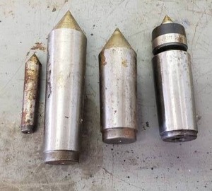 lot 42 image: Lot of 4 Heavy Duty Lathe Live Center Morse Tapers, Bison & More